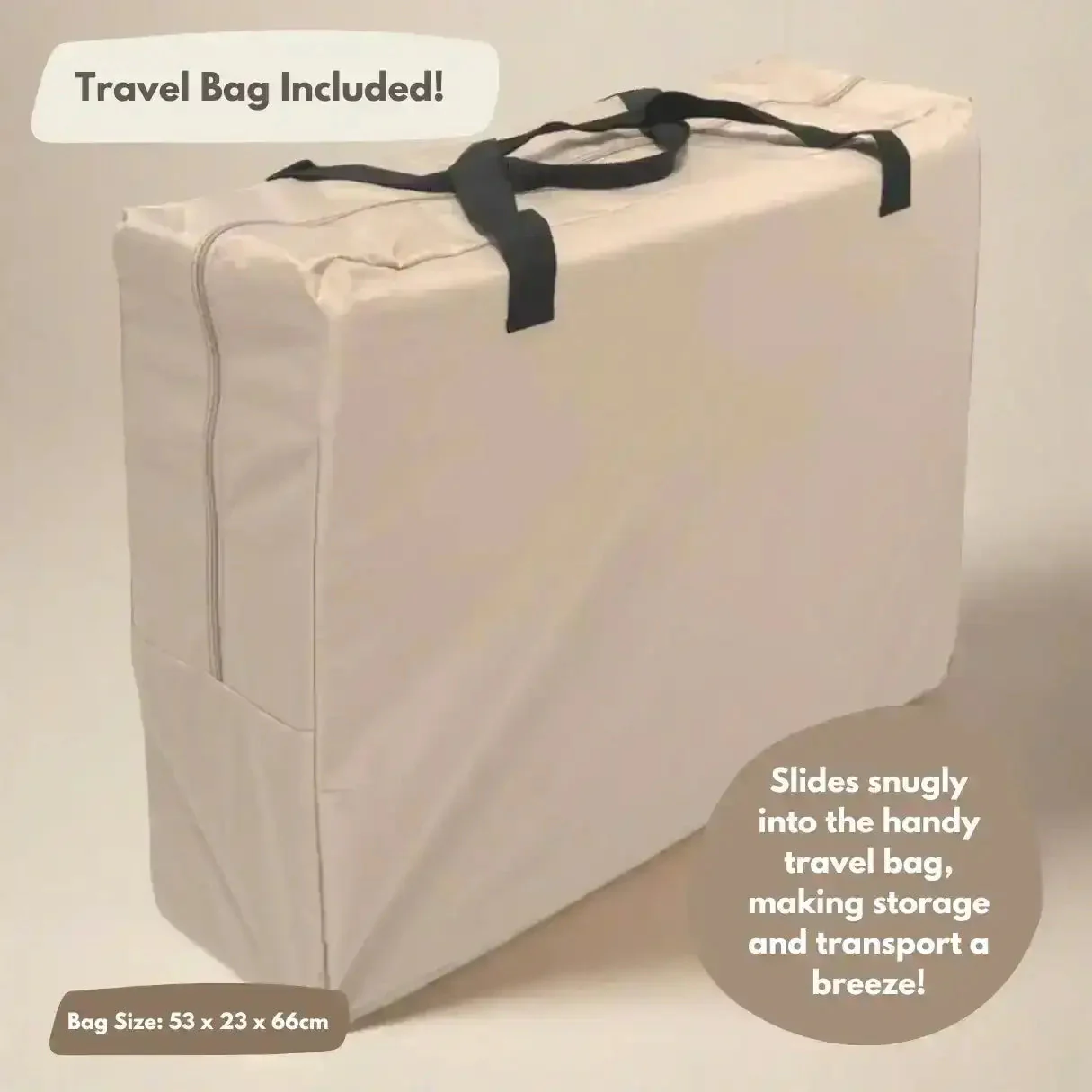 Airpod 3 Travel Cot Includes Newborn Bassinet Insert - Beige - Image 9