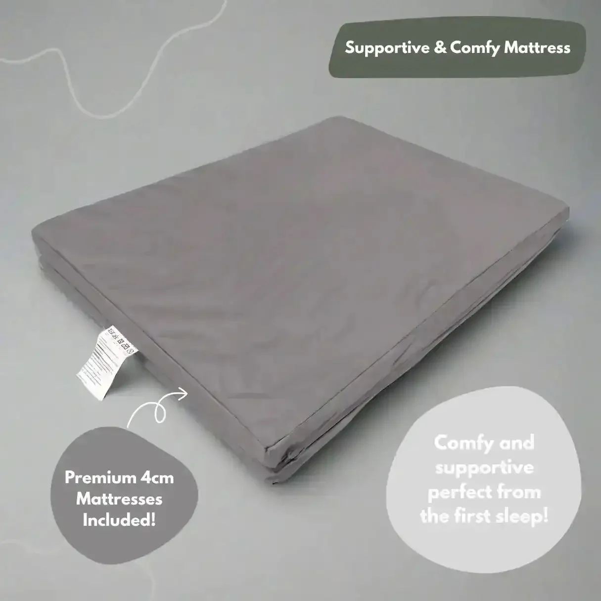 Airpod 3 Travel Cot Includes Newborn Bassinet Insert - Dark Grey - Image 9