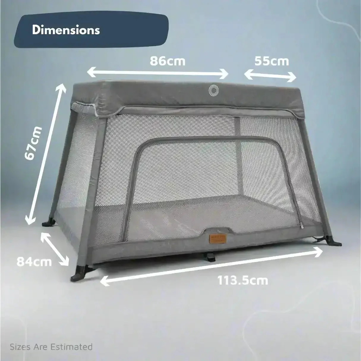 Airpod 3 Travel Cot Includes Newborn Insert - Light Grey - Image 7