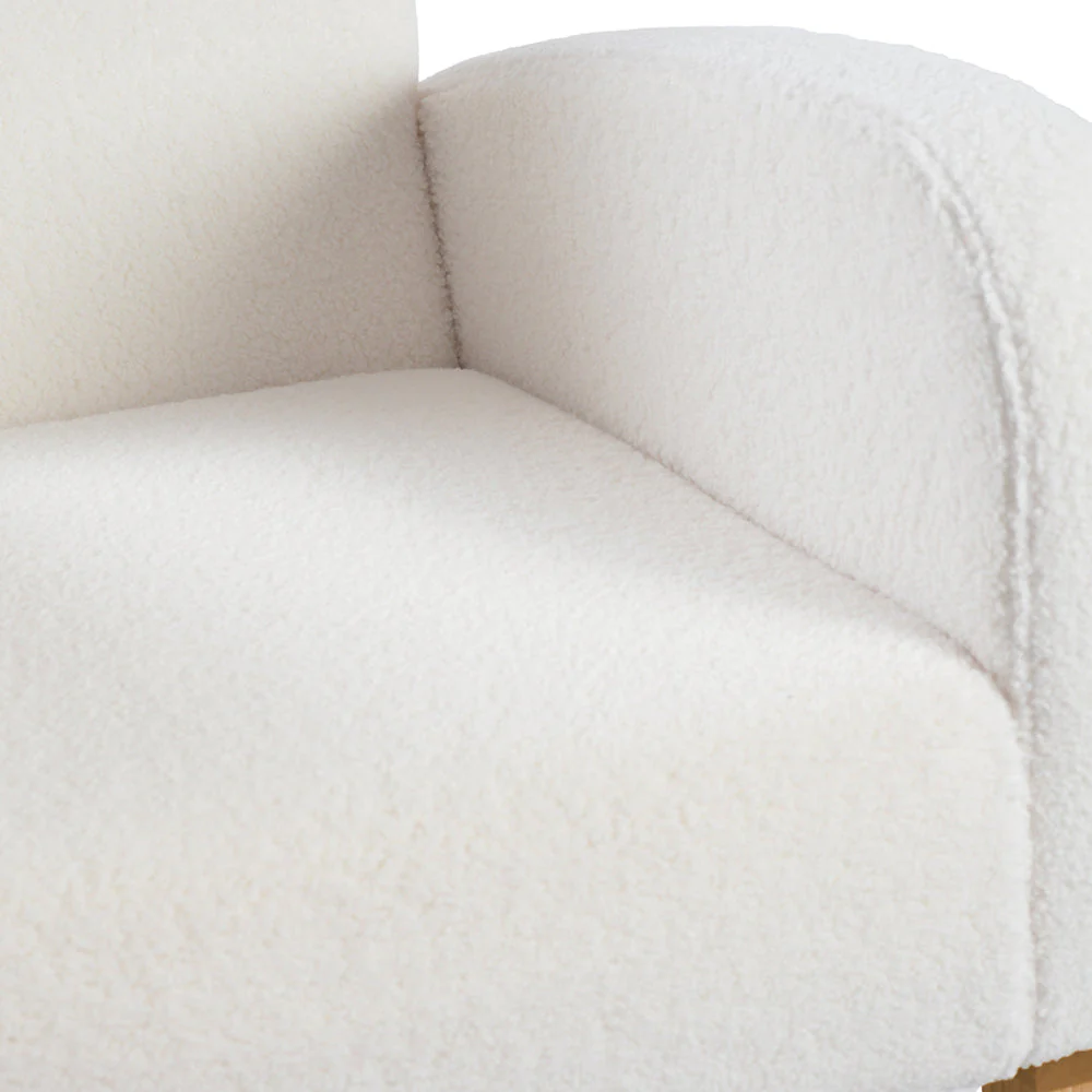 Amana Aura Nursing Chair & Stool - Snow White/Darkwood - Image 11