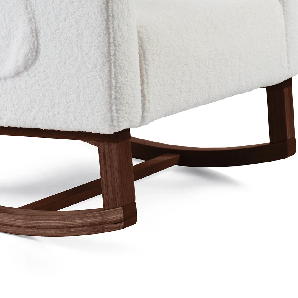 Amana Aura Nursing Chair & Stool - Snow White/Darkwood - Image 12