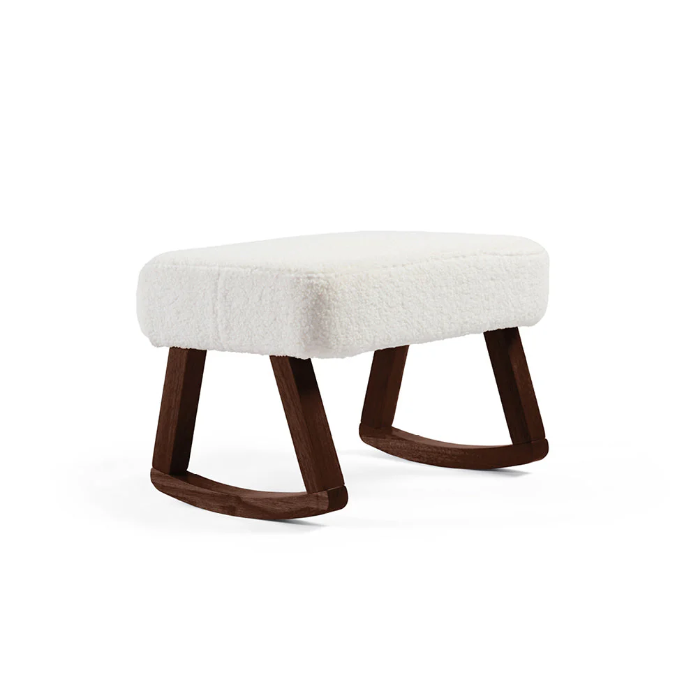 Amana Aura Nursing Chair & Stool - Snow White/Darkwood - Image 7