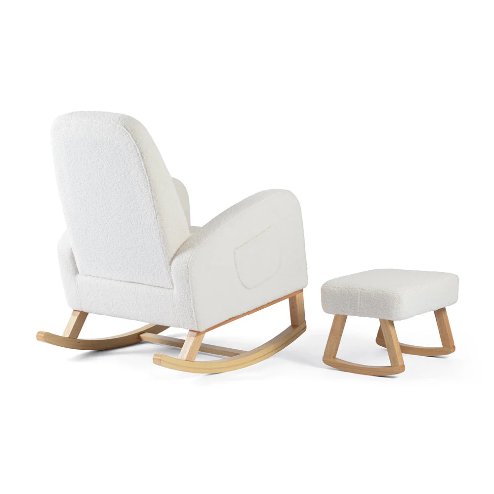 Amana Aura Nursing Chair & Stool - Snow White/Natural - Image 5