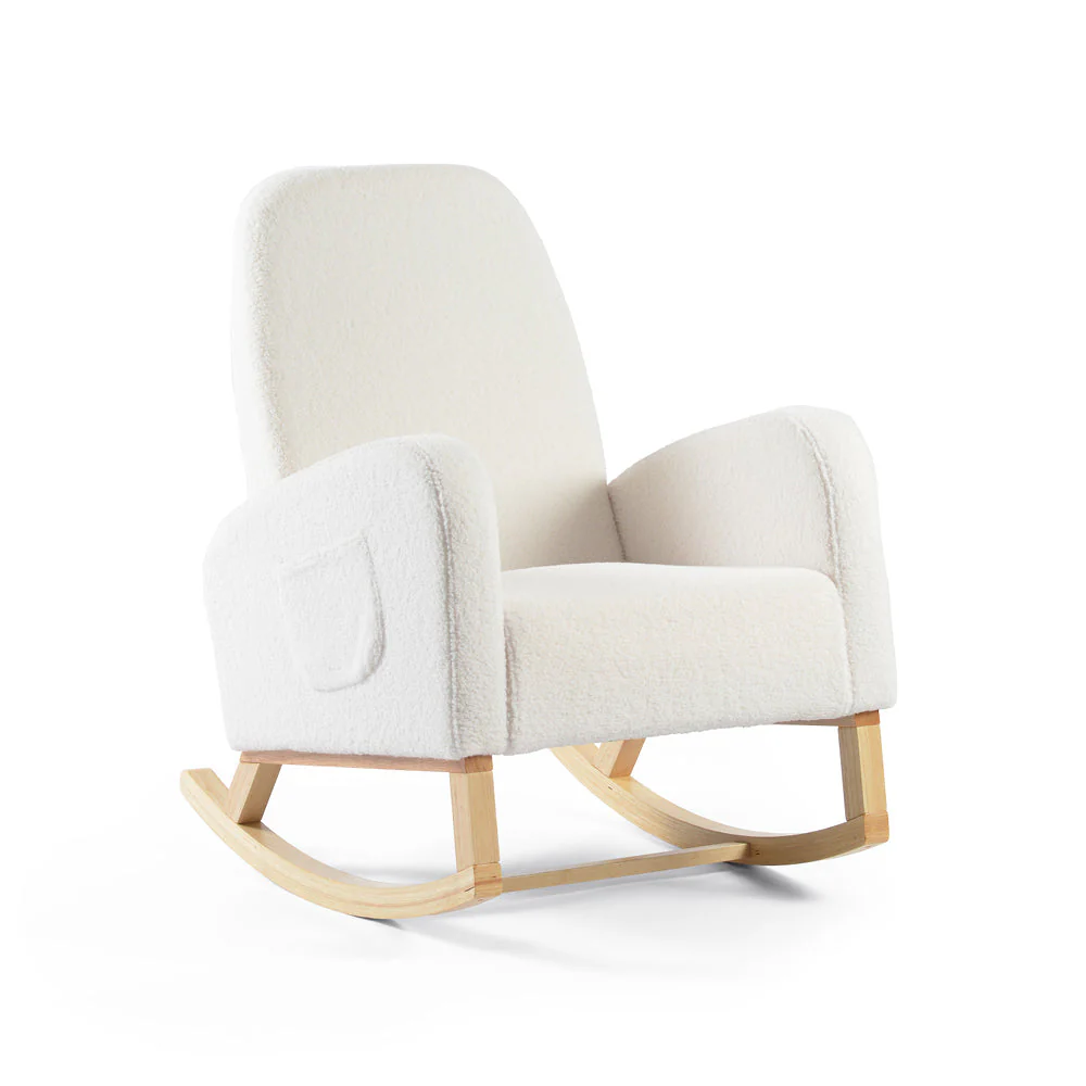 Amana Aura Nursing Chair & Stool - Snow White/Natural - Image 6