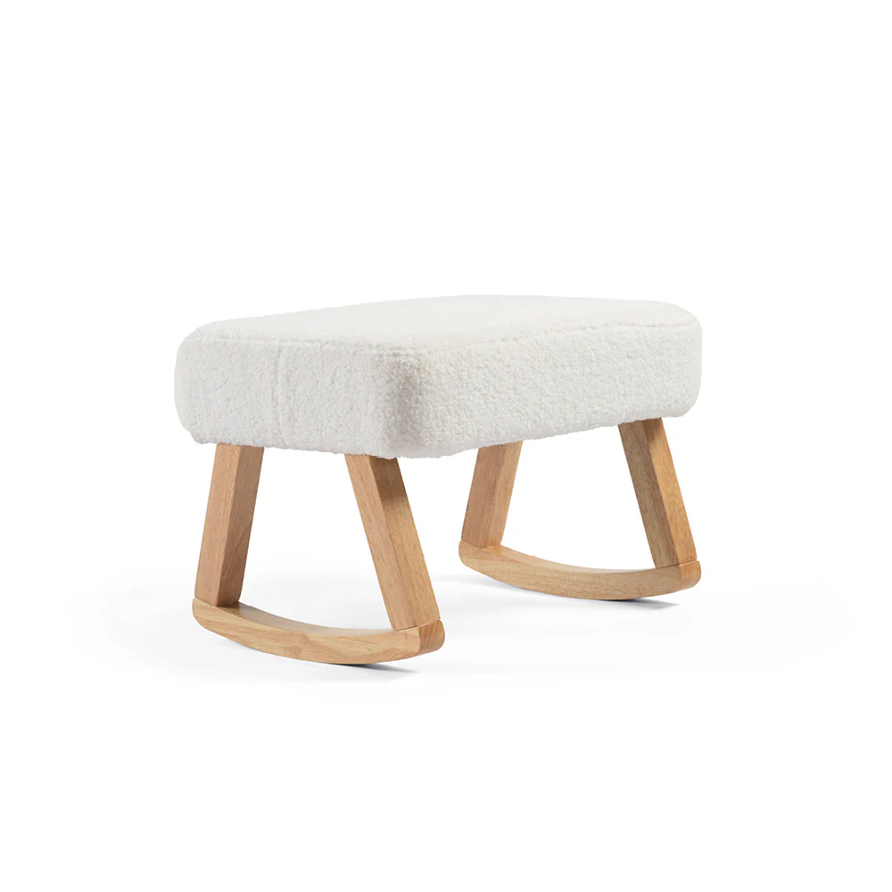 Amana Aura Nursing Chair & Stool - Snow White/Natural - Image 7