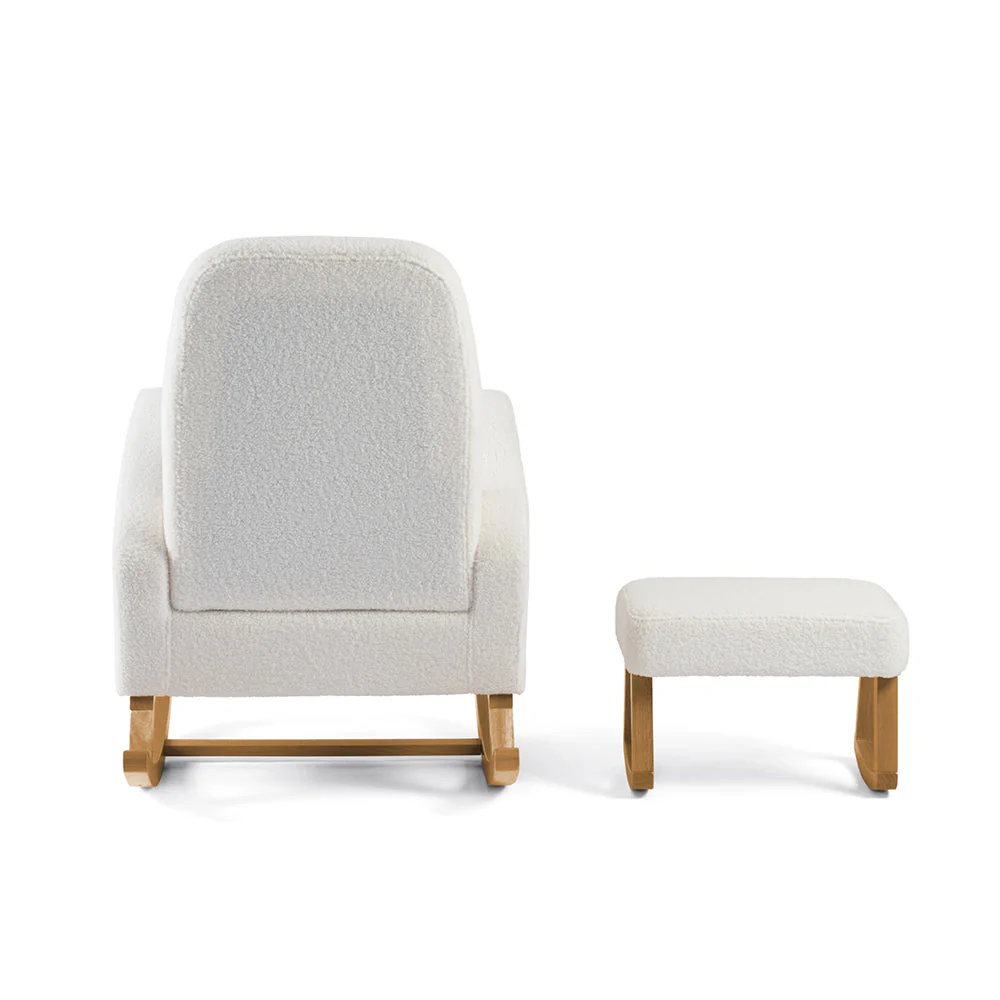 Amana Aura Nursing Chair & Stool - Snow White/Yobina - Image 3