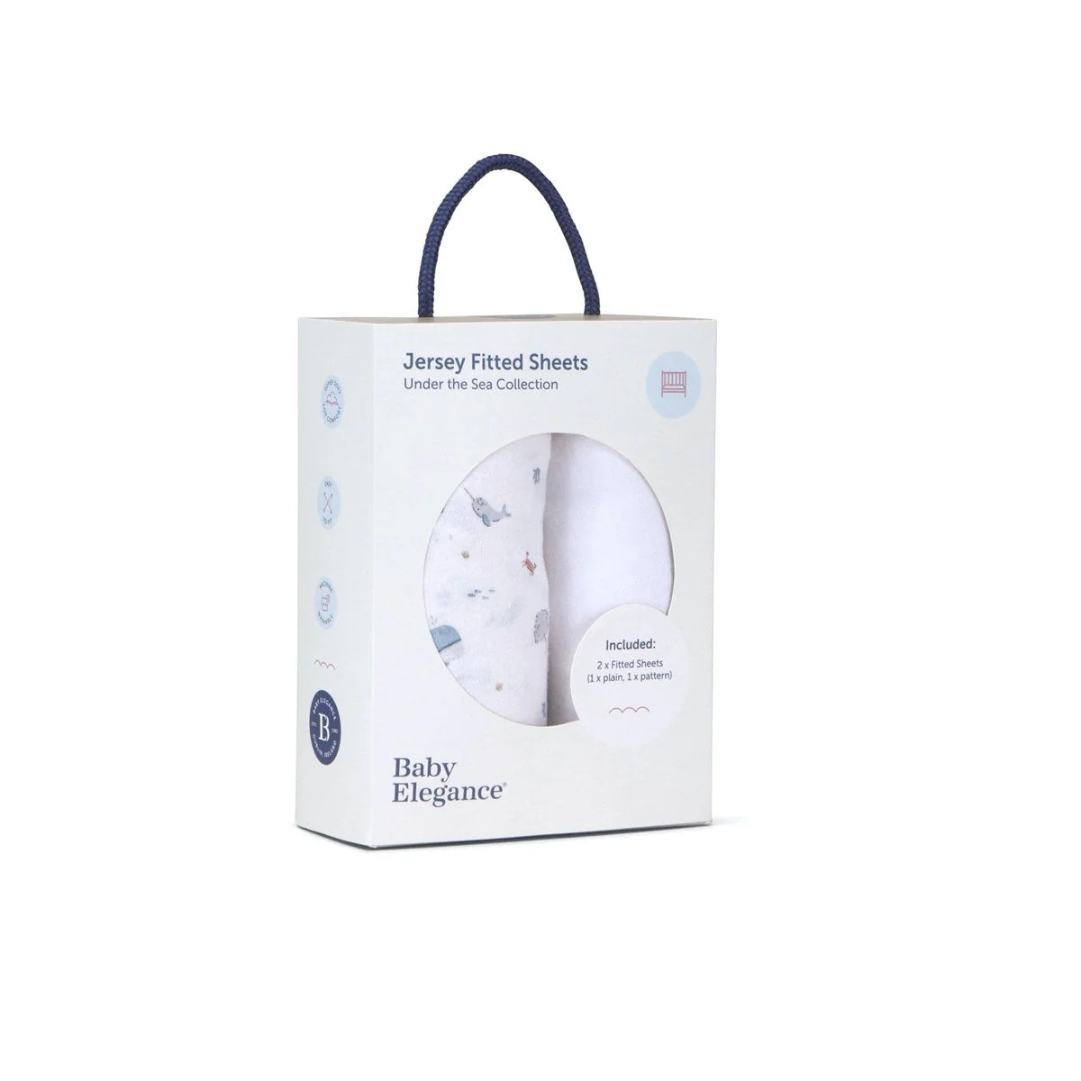 Baby Elegance 2 Pack Jersey Cot Bed Sheets, 140 x 70cm - Image 3