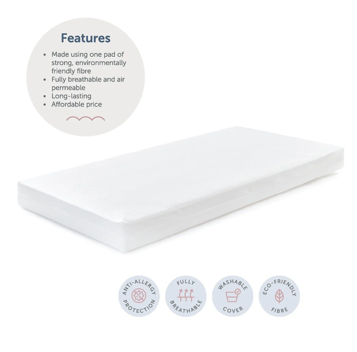 Baby Elegance Eco Fibre Cot Bed Mattress 140 x 70 cm - Image 4