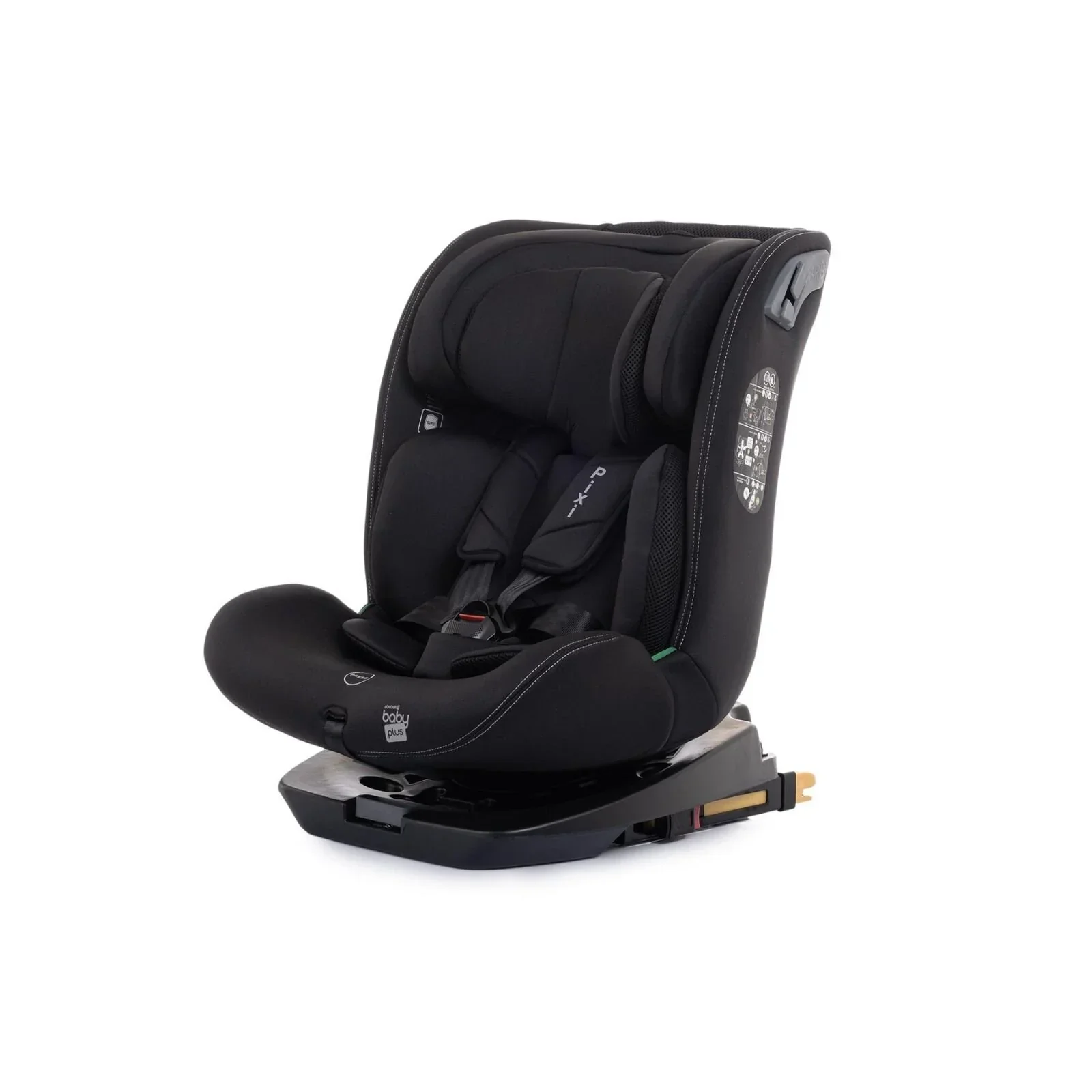 baby plus Pixi i-Size Group 0+/1/2/3 (Birth to 12 Years) Car Seat - Black - Image 9