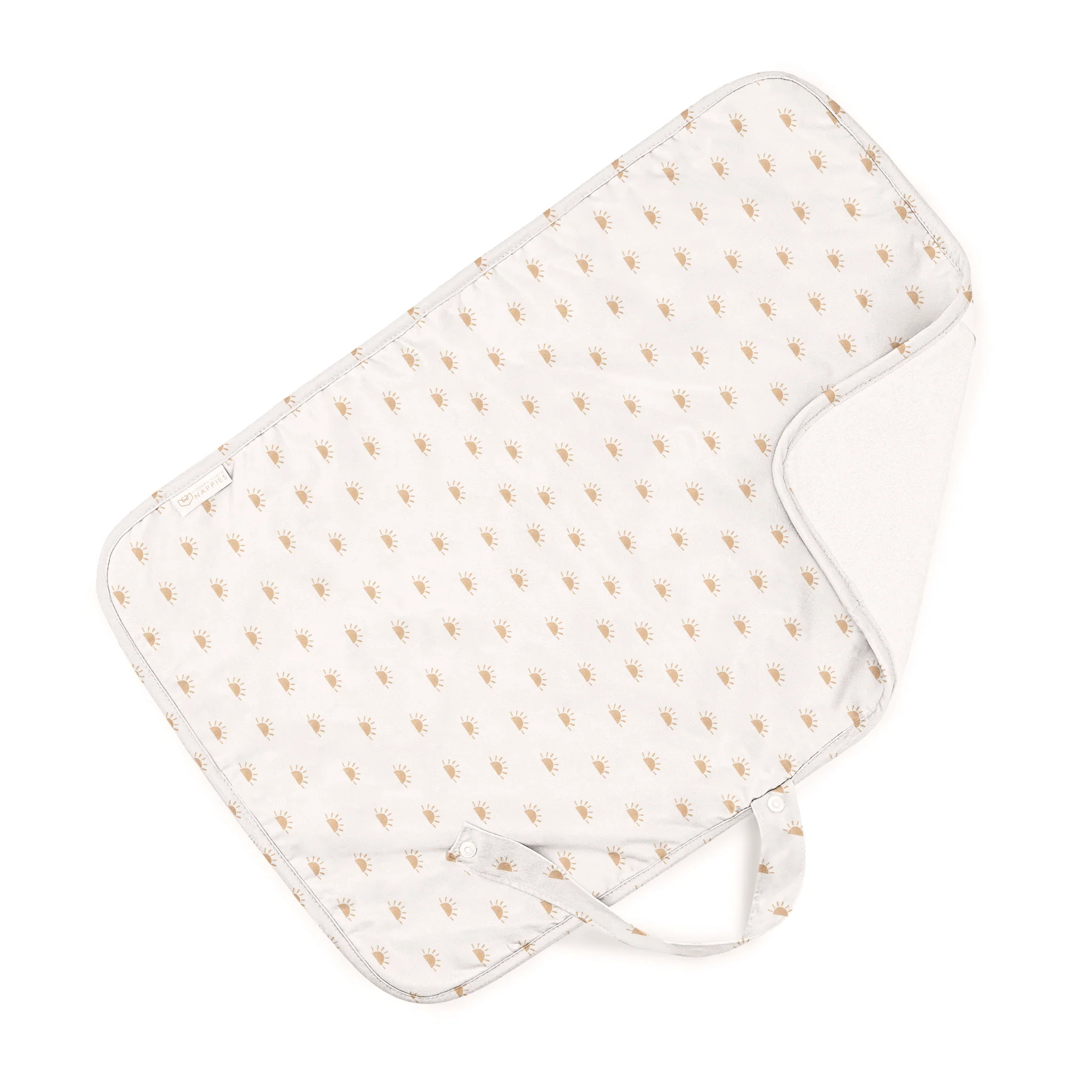 Baby Travel Changing Mats - Sunnies White with Camel - Image 5