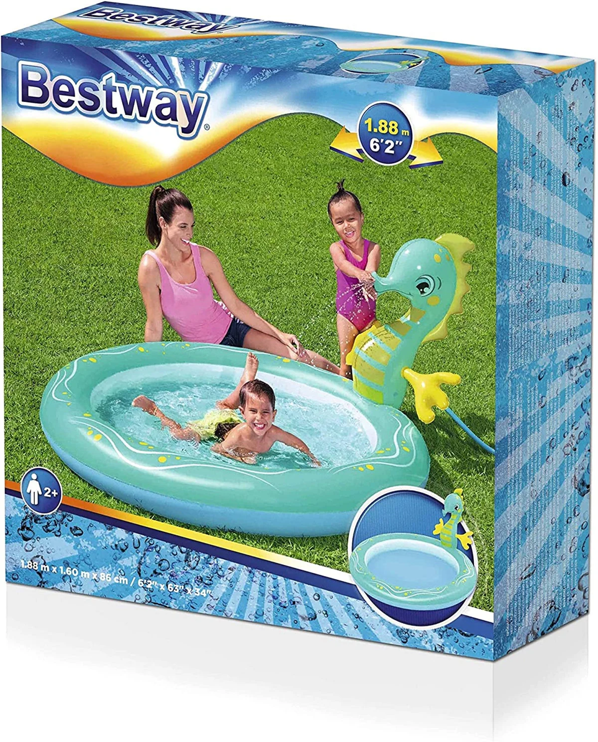 Bestway Seahorse Sprinkler Paddling Pool - Image 14