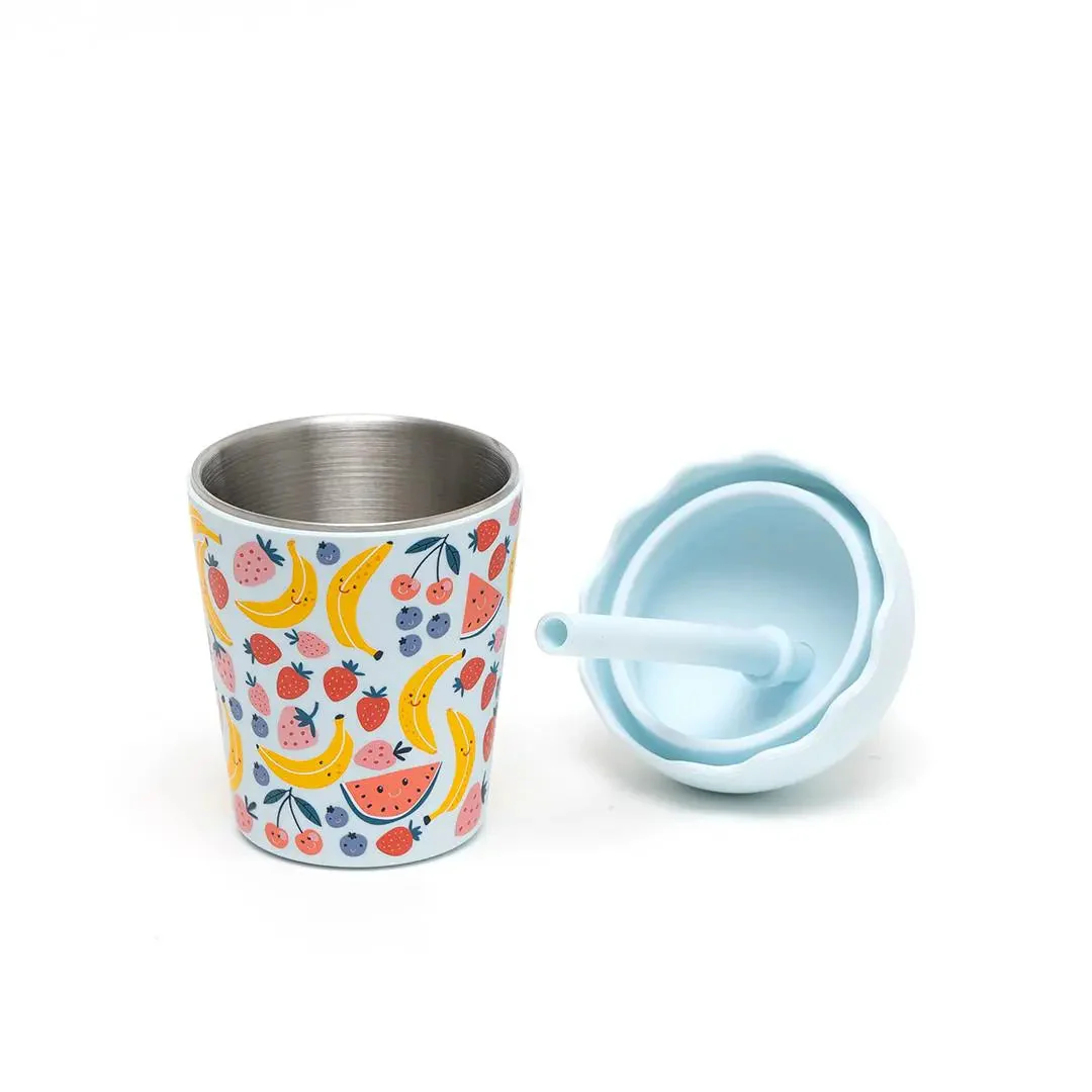 Blue Happy Fruits Mini Toddler Smoothie Cup & Straw 200ml