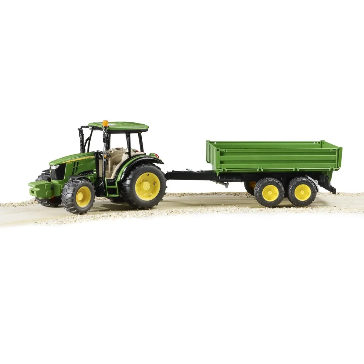 Bruder John Deere 5115M Toy Tractor With Trailer - Image 3