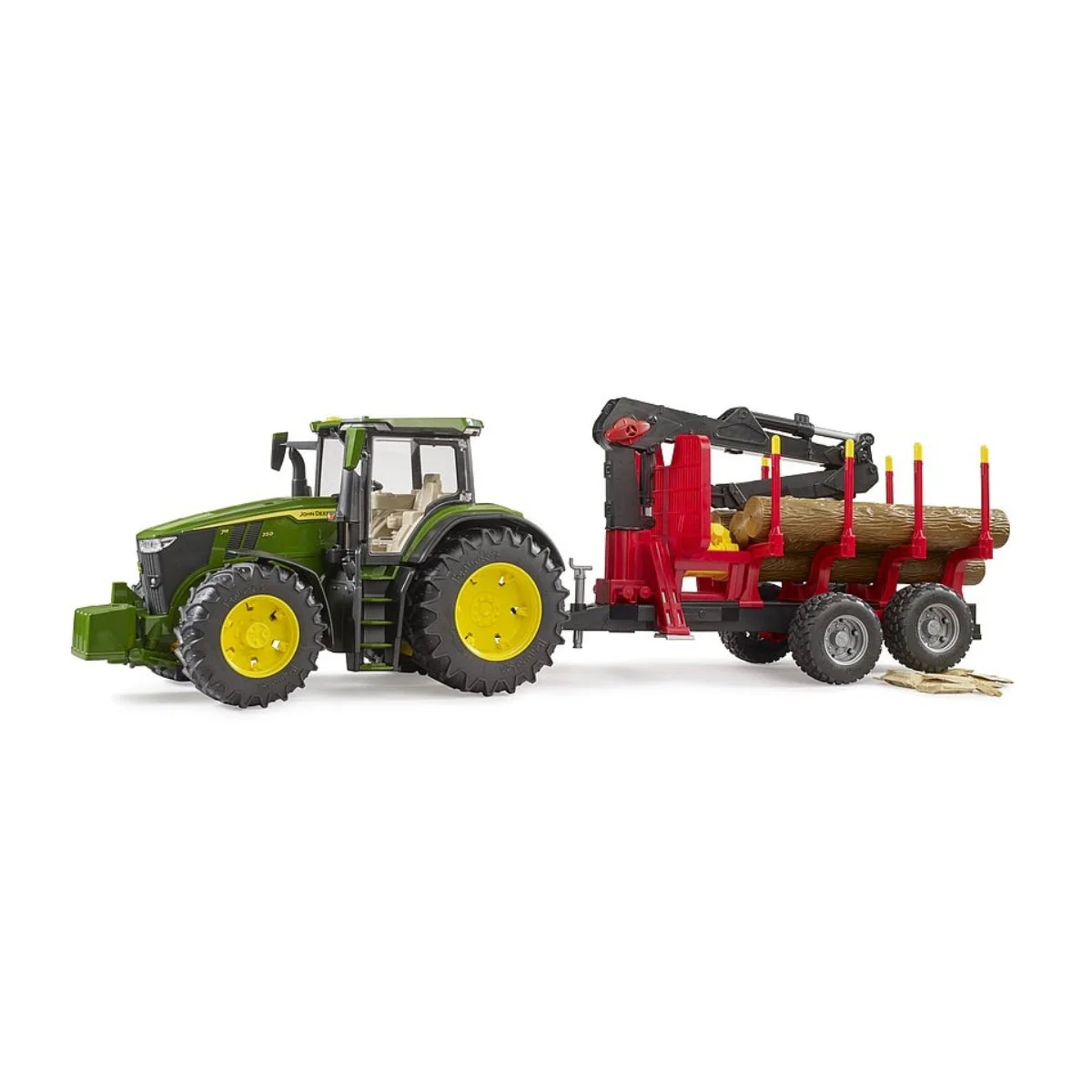 Bruder John Deere 7R 350 with Forestry Trailer - Image 2