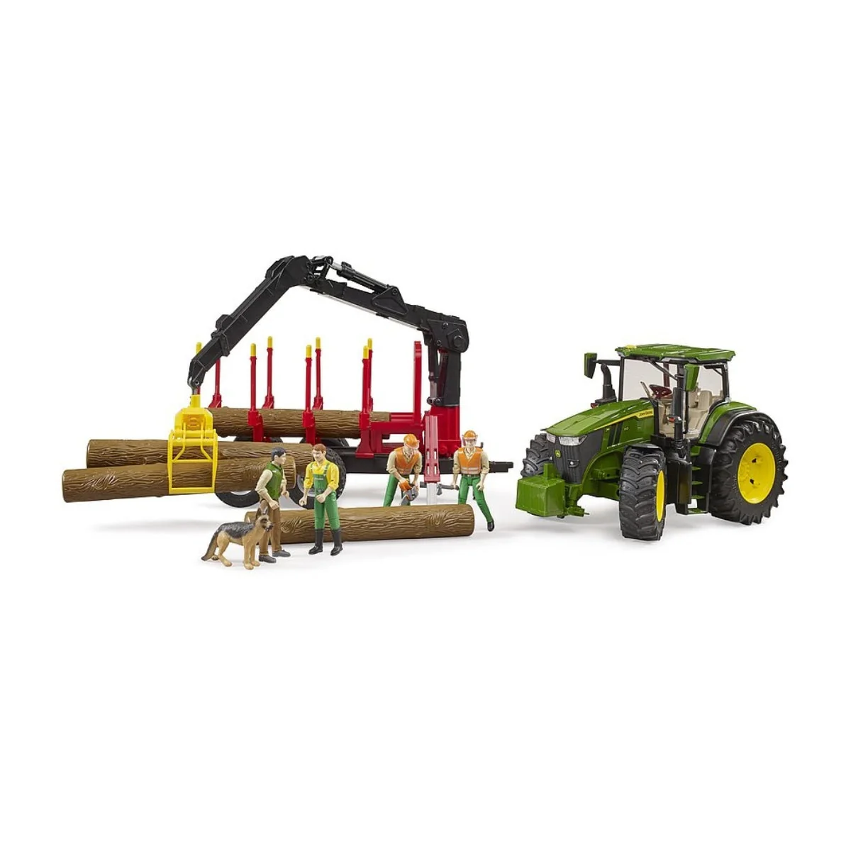 Bruder John Deere 7R 350 with Forestry Trailer - Image 4