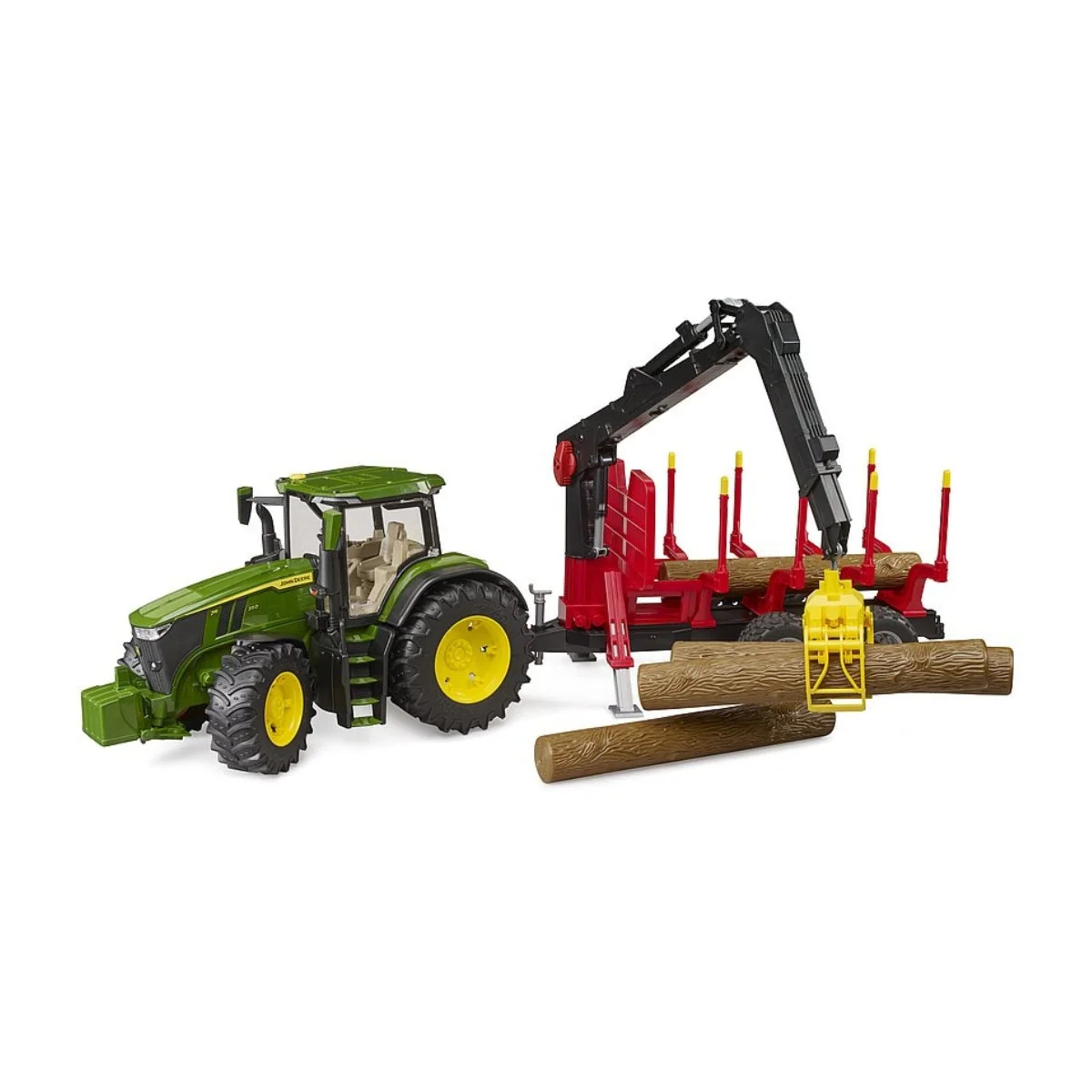 Bruder John Deere 7R 350 with Forestry Trailer - Image 5
