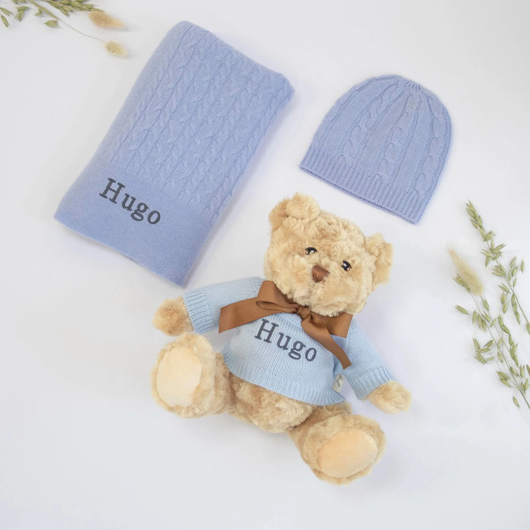 CASHMERE AND TEDDY GIFT SET - CORNFLOWER BLUE - Image 2