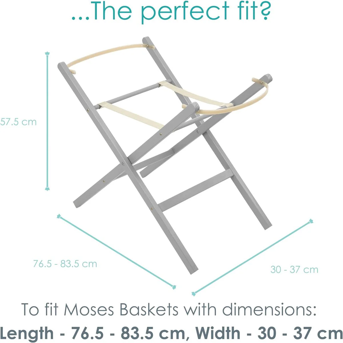 Clair De Lune Folding Wooden Moses Basket Stand - Image 11