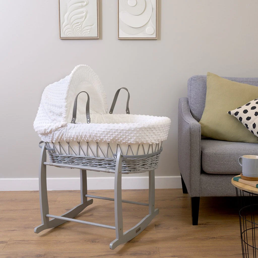 Clair De Lune Grey Wicker Moses Basket - Image 10