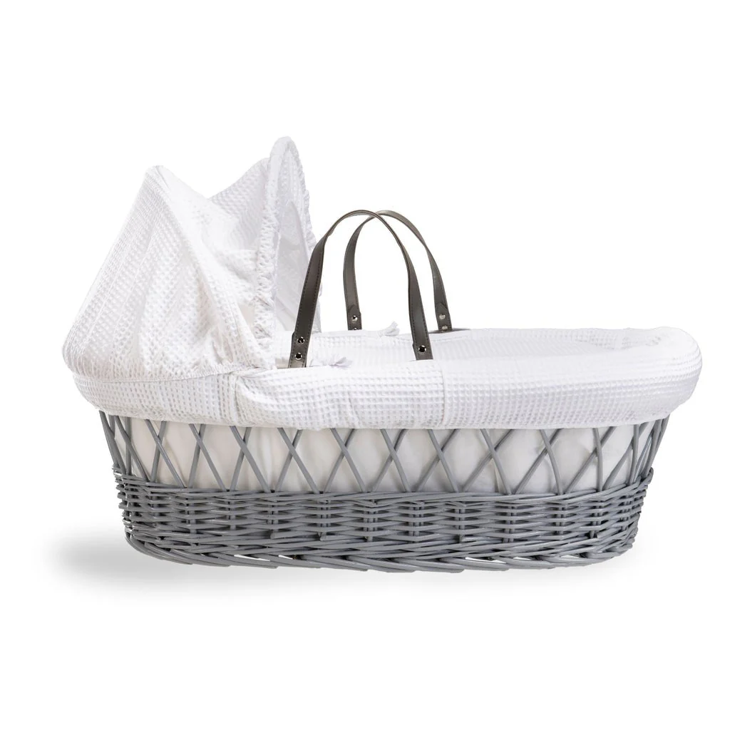 Clair De Lune Grey Wicker Moses Basket - Image 2