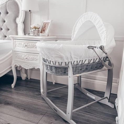 Clair De Lune Grey Wicker Moses Basket - Image 4