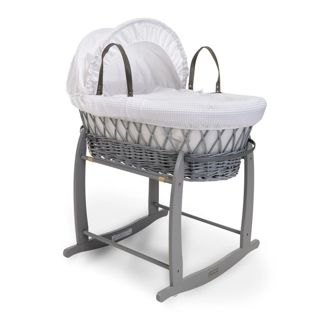 Clair De Lune Grey Wicker Moses Basket - Image 5