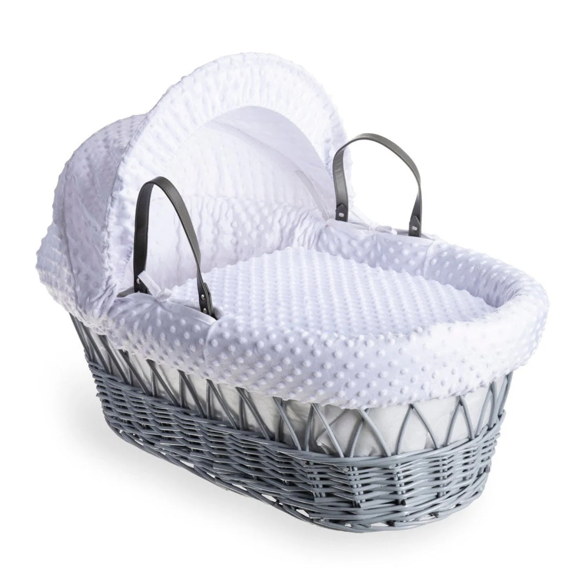 Clair De Lune Grey Wicker Moses Basket - Image 6