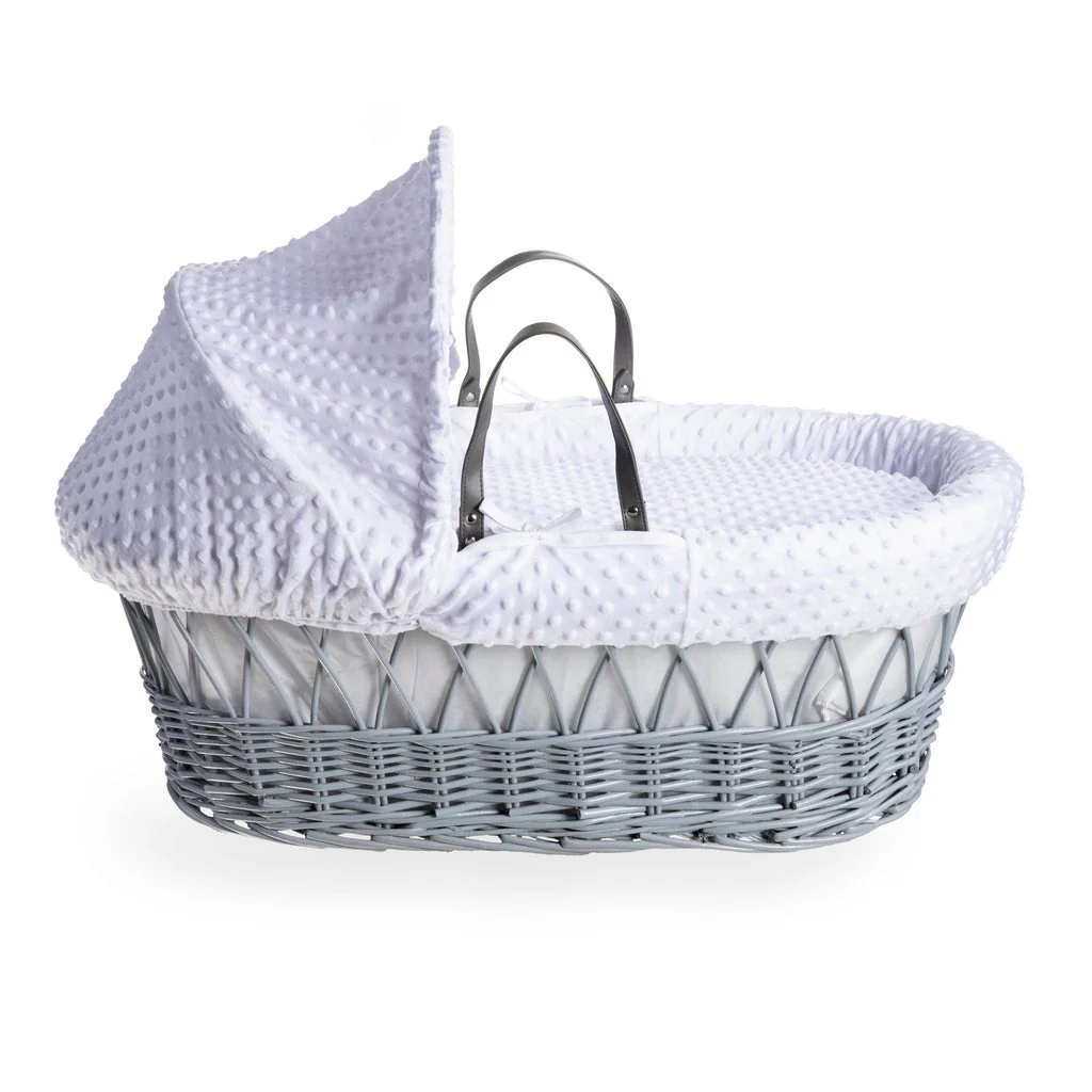 Clair De Lune Grey Wicker Moses Basket - Image 7
