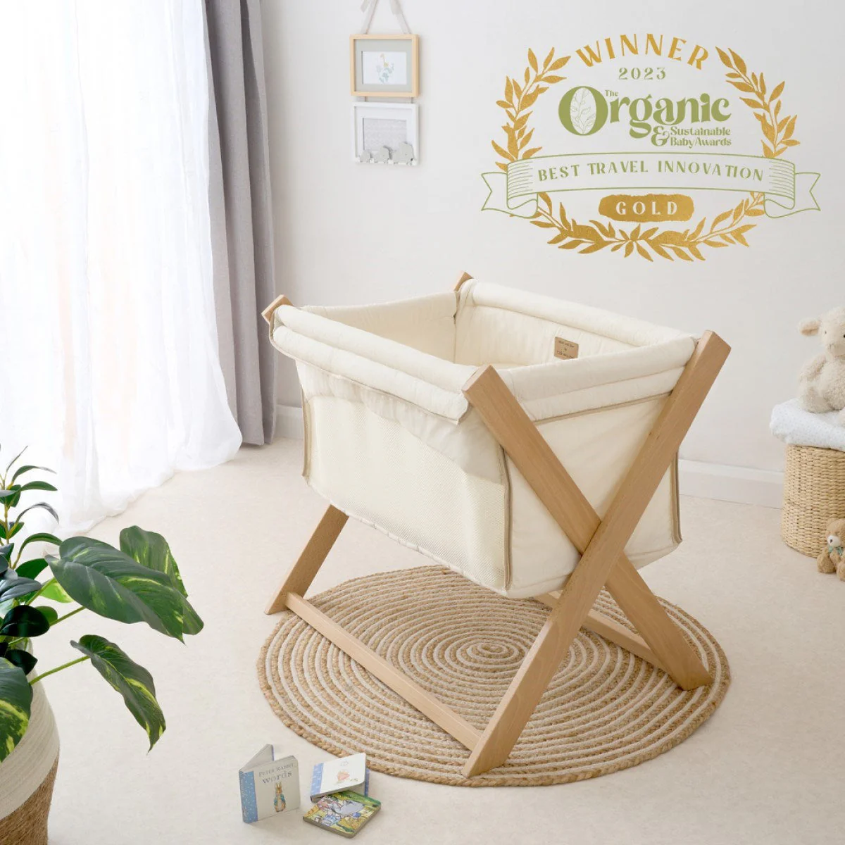 Clair De Lune Organic Folding Crib - Image 14
