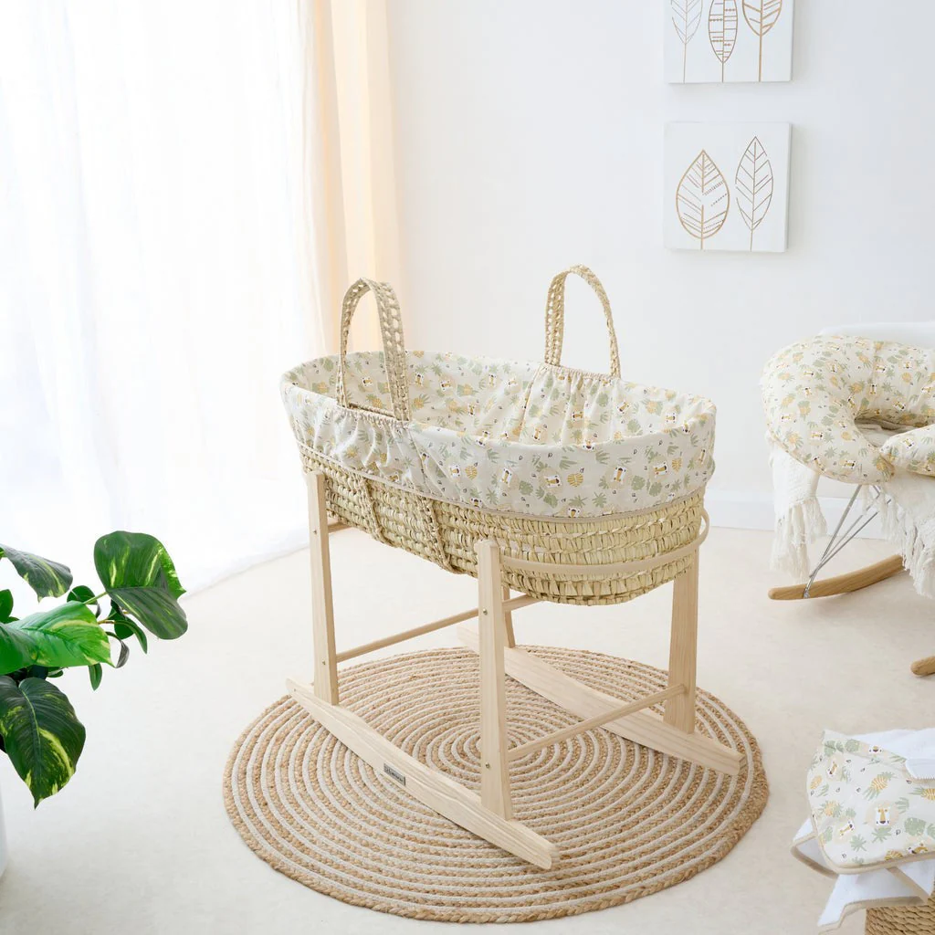 Clair De Lune Standard Rocking Wooden Moses Basket Stand - Image 2