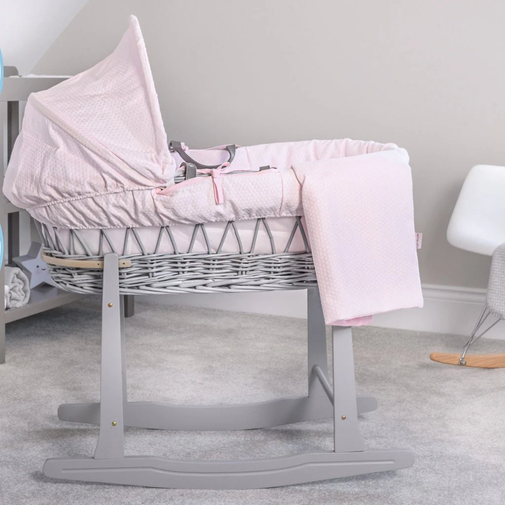 Clair De Lune Standard Rocking Wooden Moses Basket Stand - Image 8