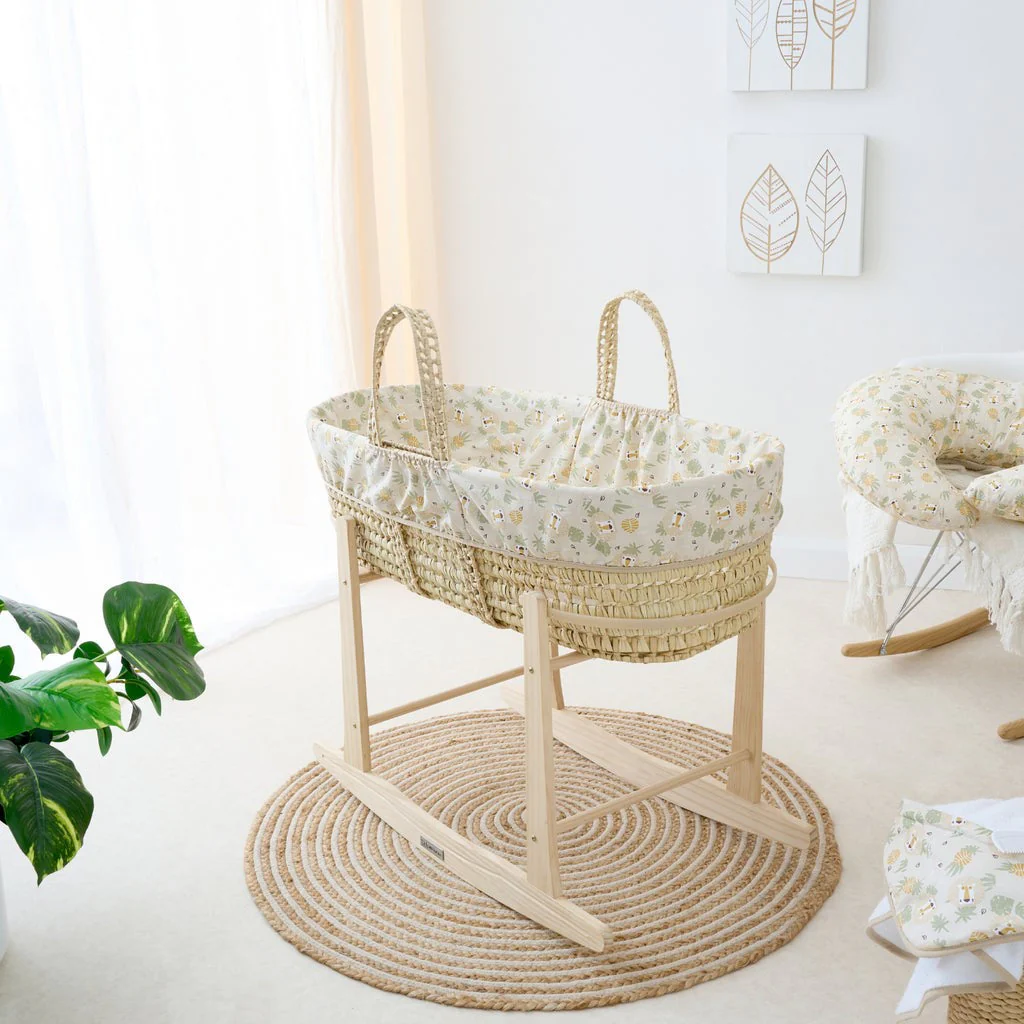 Clair De Lune Standard Rocking Wooden Moses Basket Stand - Image 2