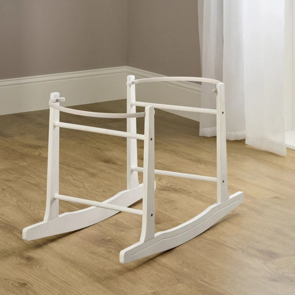 Clair De Lune Standard Rocking Wooden Moses Basket Stand - Image 4