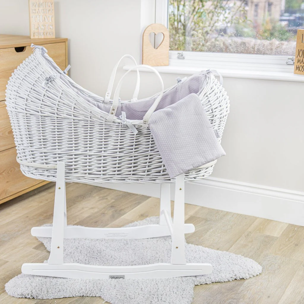 Clair De Lune Standard Rocking Wooden Moses Basket Stand - Image 5