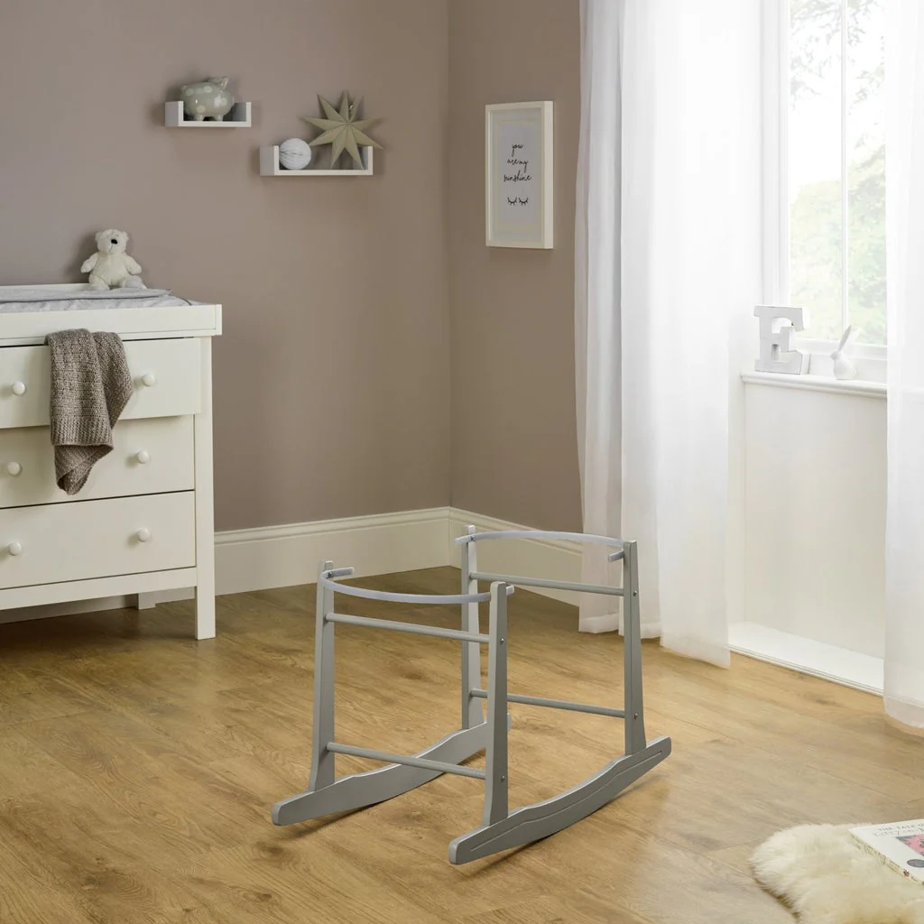 Clair De Lune Standard Rocking Wooden Moses Basket Stand - Image 7