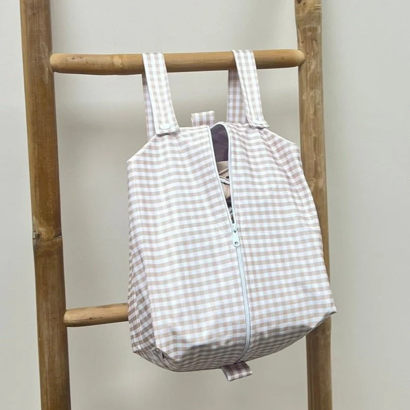Cloth Nappy Pod - Stone Gingham - Image 3