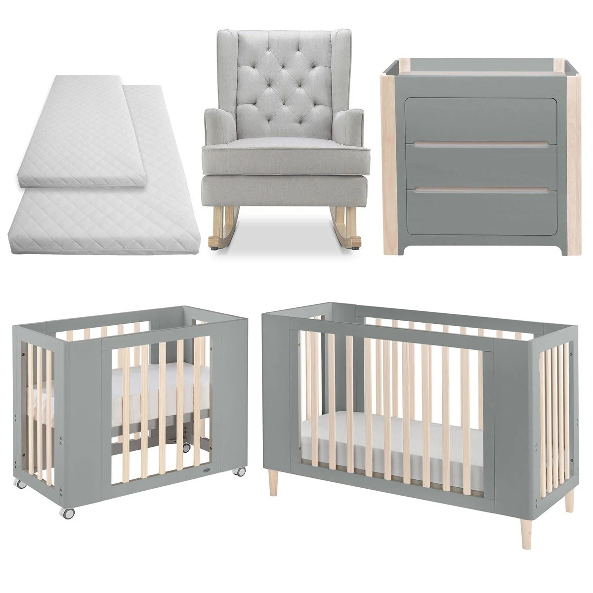 Cocoon Evoke 4-in-1 Nursery Room Set, Dove Grey / Natural Wash - Image 2