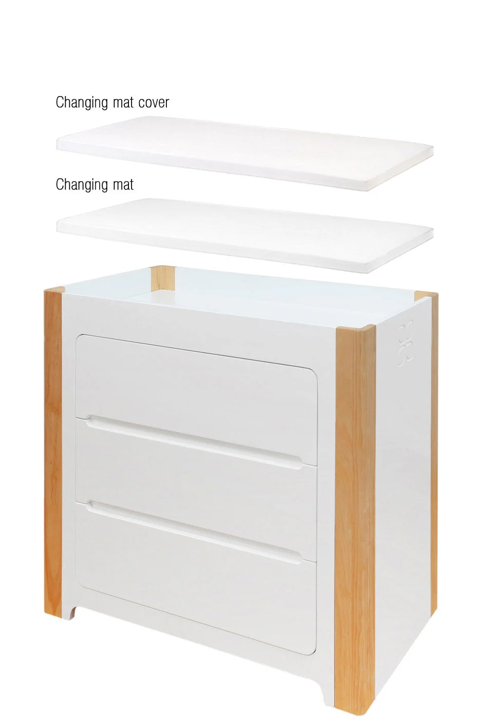 Cocoon Evoluer 4-in-1 Cotbed + Change Area Dresser + Mattresses, White / Natural - Image 16