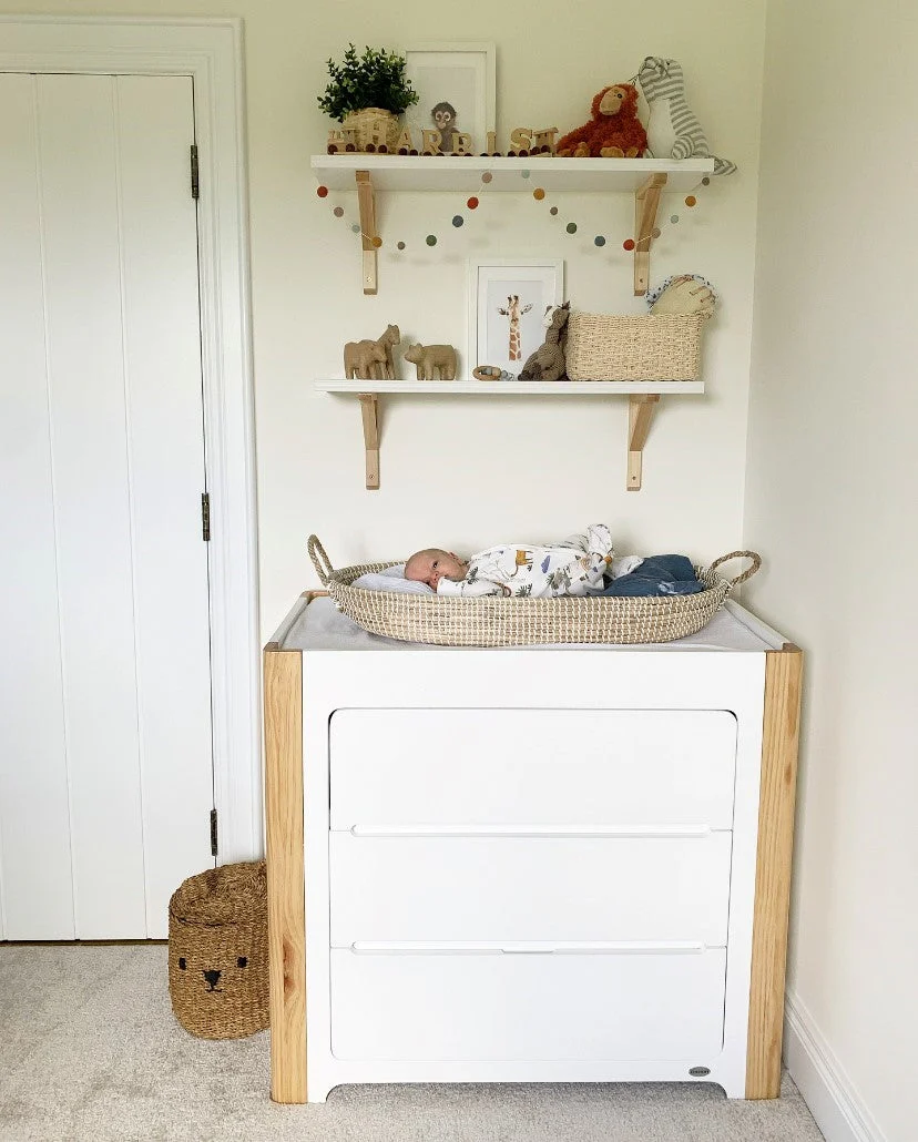 Cocoon Evoluer 4-in-1 Cotbed + Change Area Dresser + Mattresses, White / Natural - Image 19