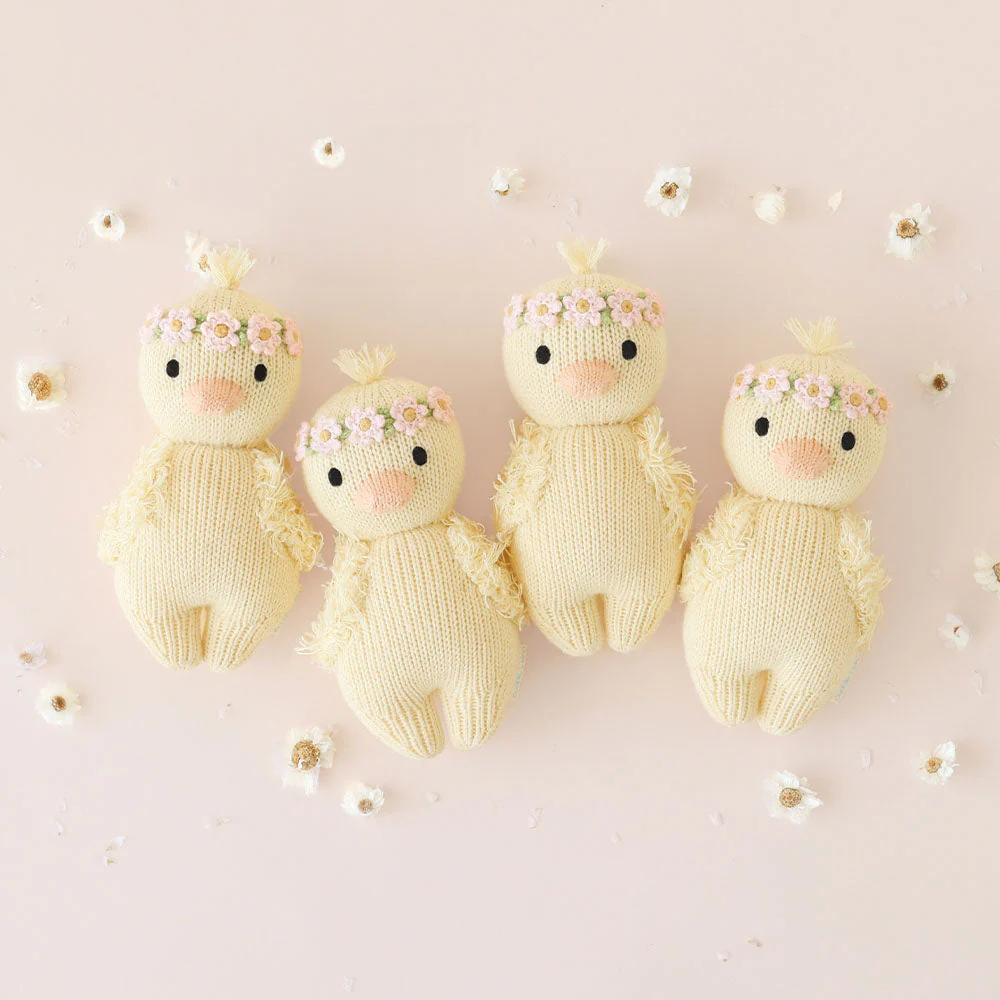 cuddle+kind - Baby Animal Collection - Baby Duckling Floral Crown Blush - Image 5
