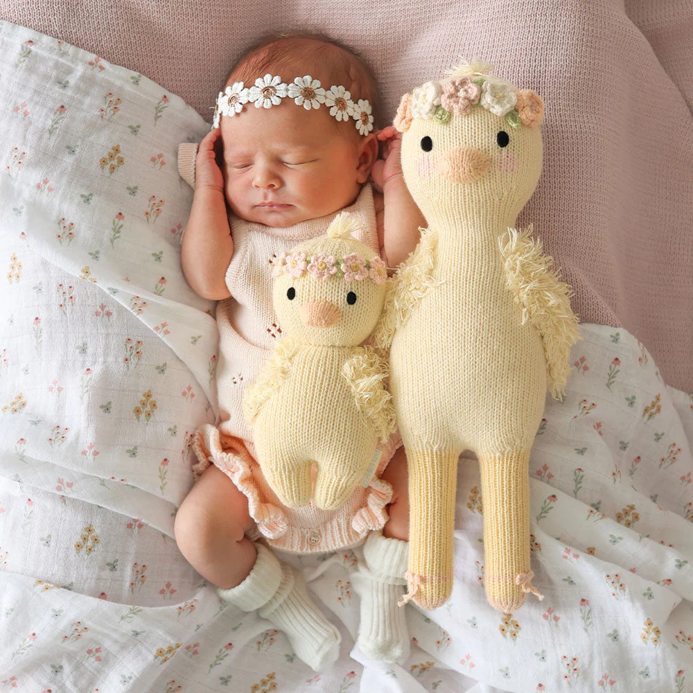 cuddle+kind - Baby Animal Collection - Baby Duckling Floral Crown Blush - Image 7