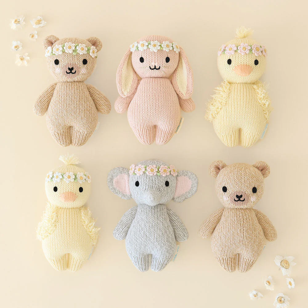 cuddle+kind - Baby Animal Collection - Baby Duckling Floral Crown Blush - Image 9