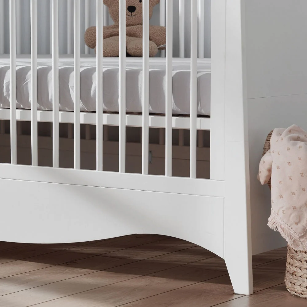CuddleCo Clara 2 Piece Nursery Furniture Set (Cot Bed & Dresser) - White/Ash - Image 15