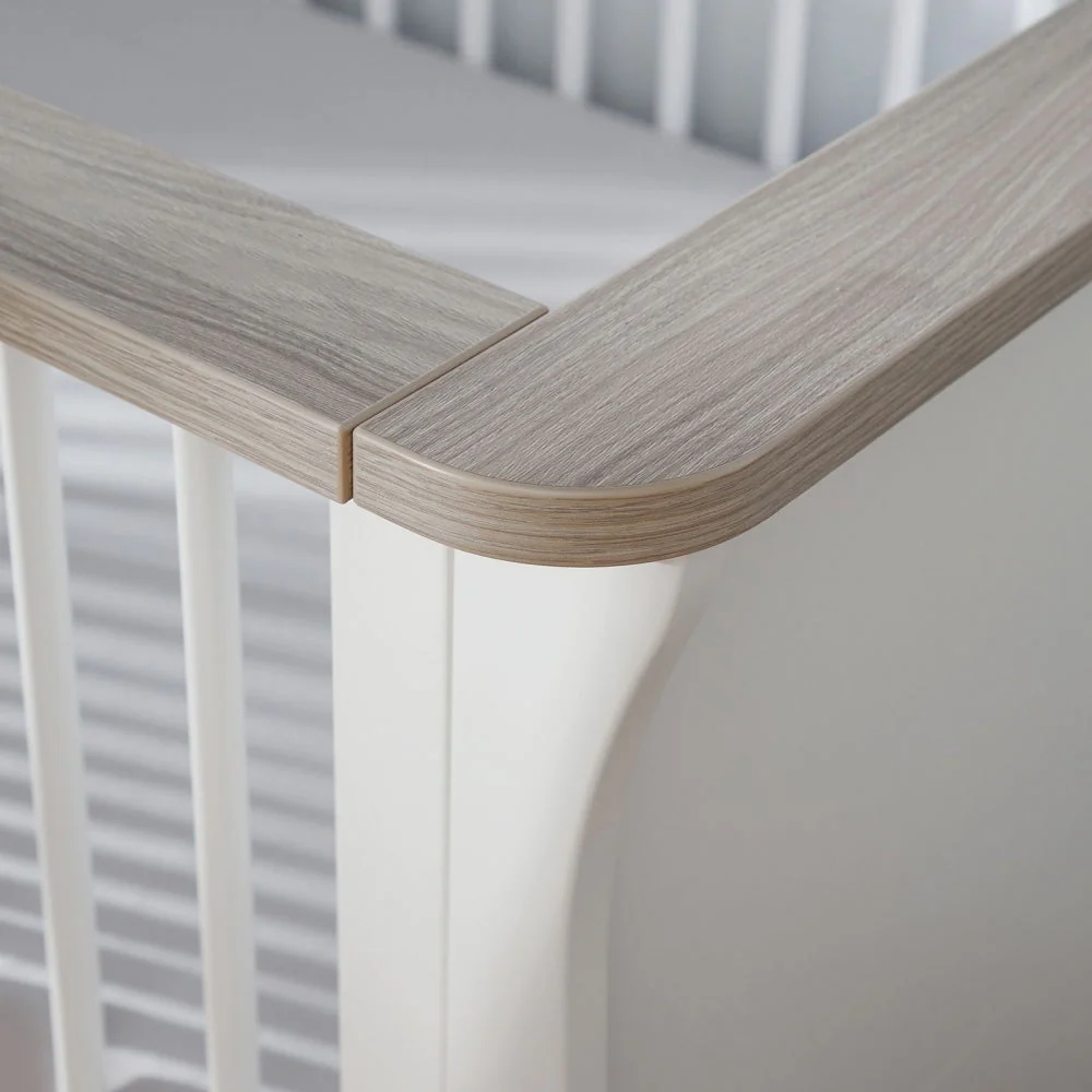 CuddleCo Clara 2 Piece Nursery Furniture Set (Cot Bed & Dresser) - White/Ash - Image 16