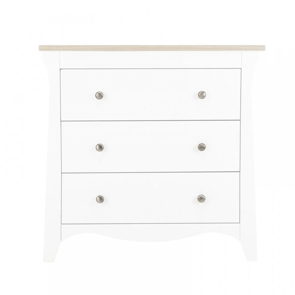 CuddleCo Clara 2 Piece Nursery Furniture Set (Cot Bed & Dresser) - White/Ash - Image 3