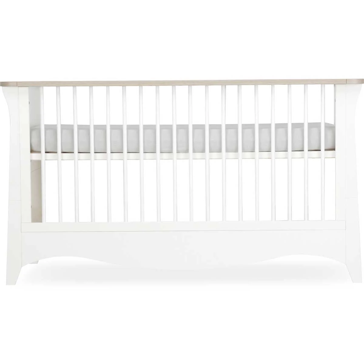 CuddleCo Clara 2 Piece Nursery Furniture Set (Cot Bed & Dresser) - White/Ash - Image 4