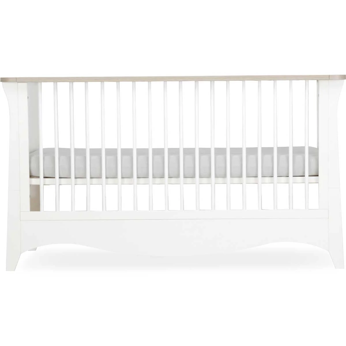 CuddleCo Clara 2 Piece Nursery Furniture Set (Cot Bed & Dresser) - White/Ash - Image 5