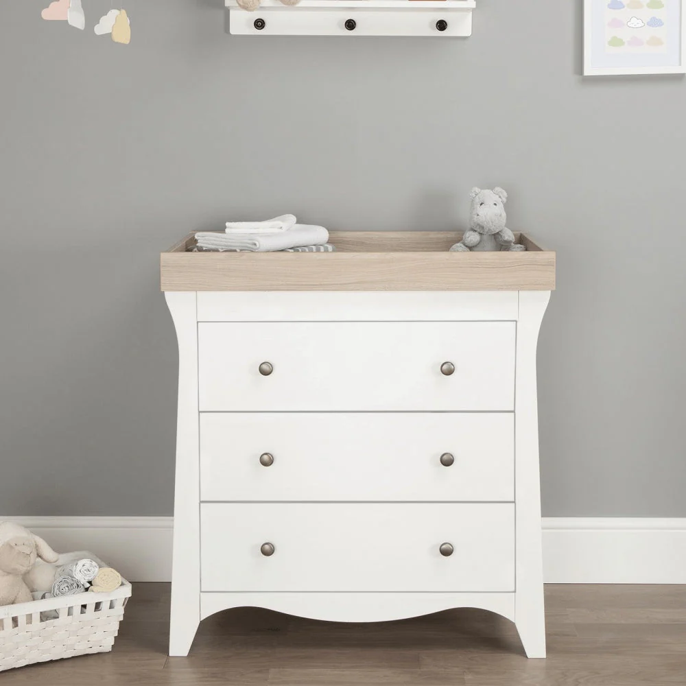 CuddleCo Clara 3 Drawer Dresser & Changer, White/Ash - Image 6