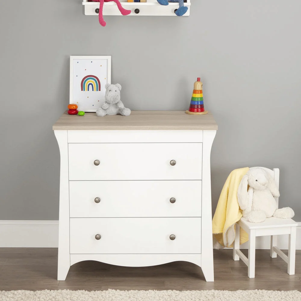CuddleCo Clara 3 Drawer Dresser & Changer, White/Ash - Image 7