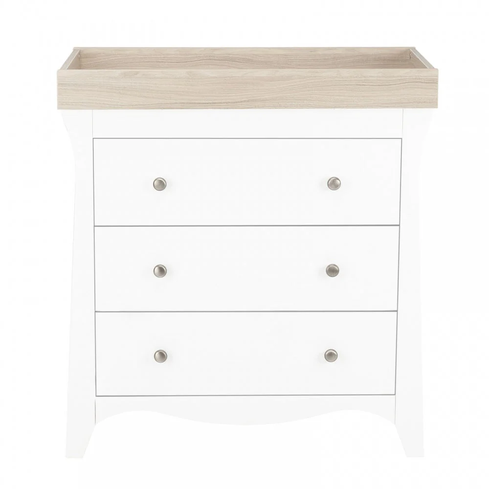 CuddleCo Clara 3 Drawer Dresser & Changer, White/Ash - Image 9